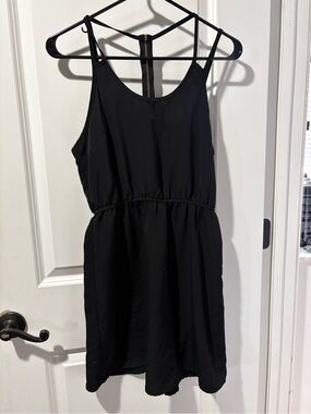 Classic Black Mini Dress with Strappy Back
